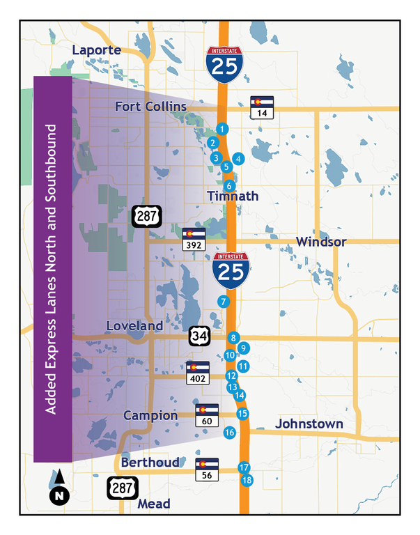 North Express Lanes Project Map