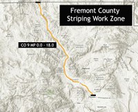 Fremont County work zone from CO 9 0.0 through 18.0
