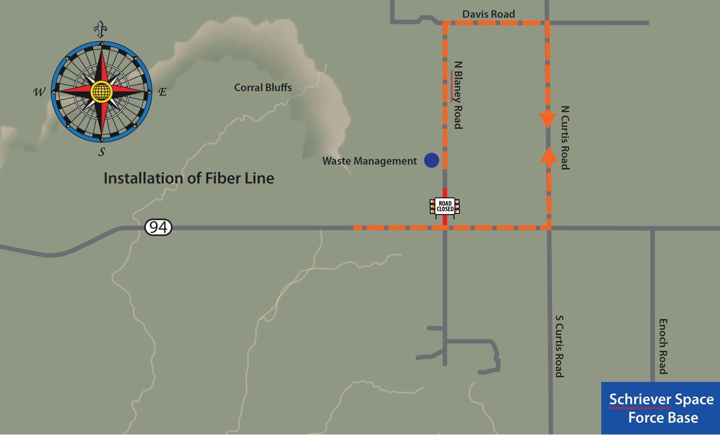 CO 94 fiber line project map detail image