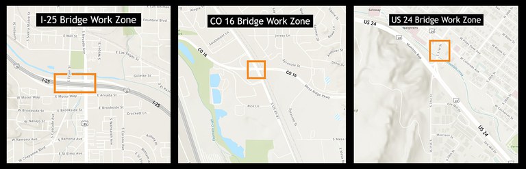 El Paso County bridge maintenance location maps