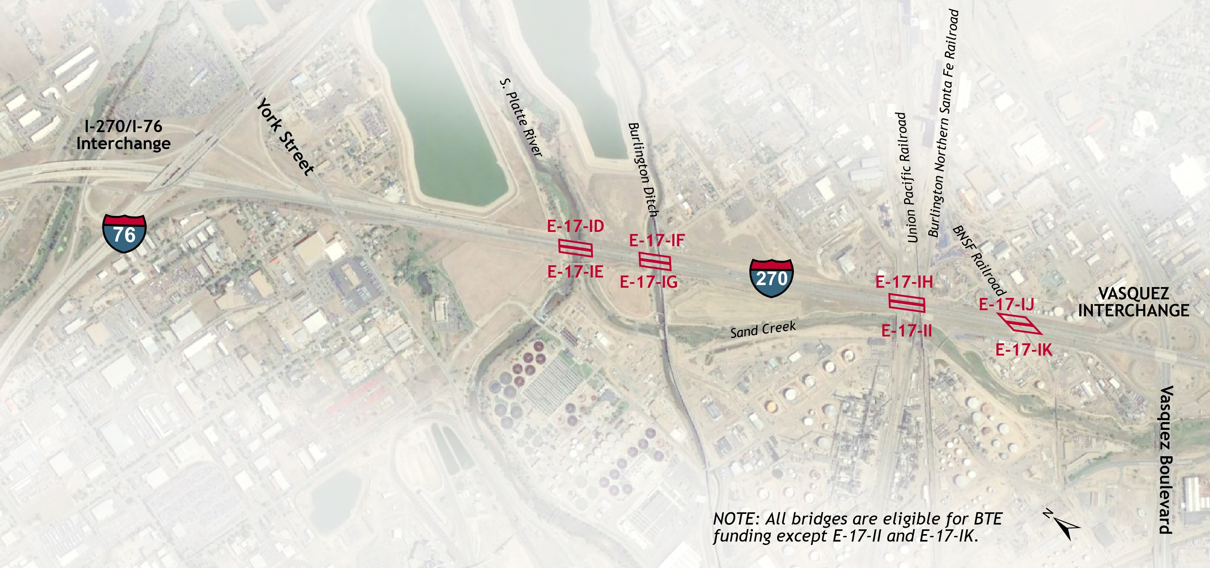 I-270/I70 Interchange to Vasquez Interchange project map detail image