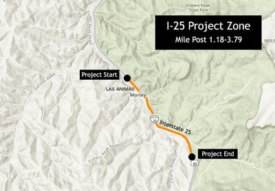 I-25 Project Work Zone Map