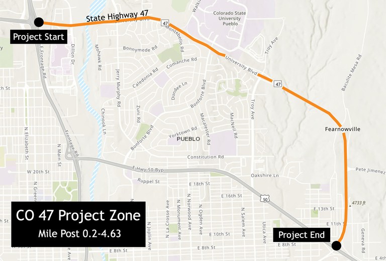 CO 47 work zone map