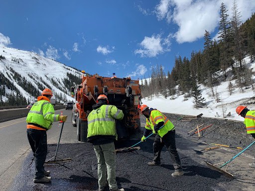 Image Pothole repair on westbound I-70 at mile point 216