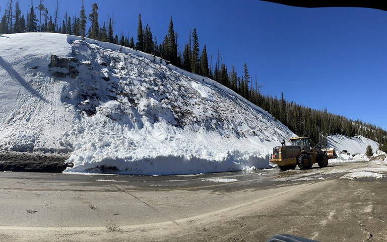 Crews clear a slide on Tuesday, April 11 on US 40 Berthoud Pass