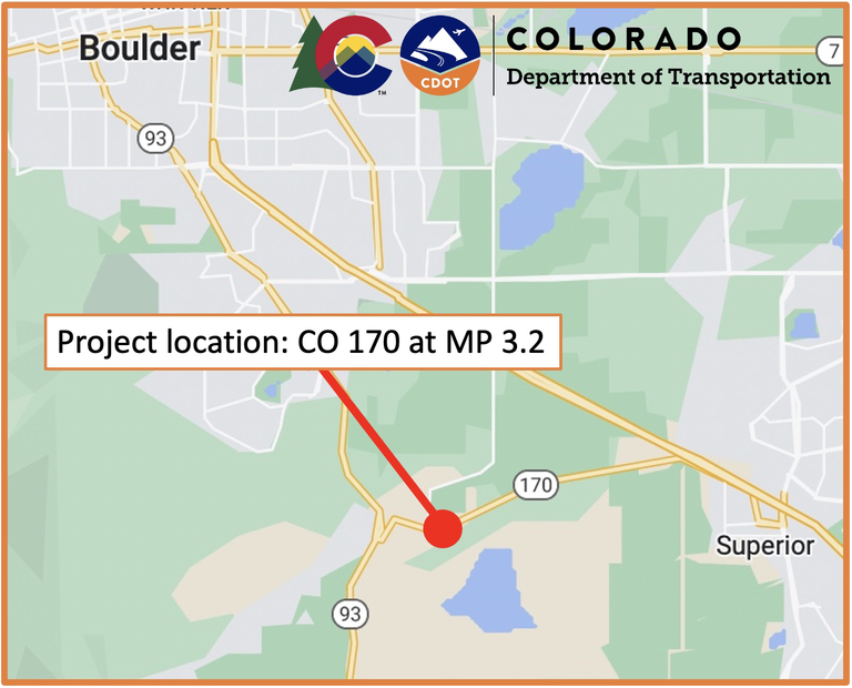 CO 170 project map near Superior in Boulder County
