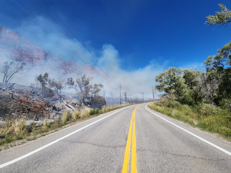  I-70 and US 6 are closed due to a wildfire on Sept. 7, 2023.