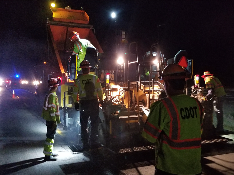 CDOT crews working after dark