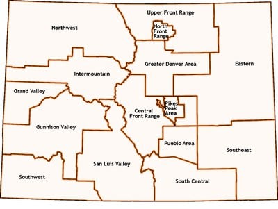 Map of Colorado's Tranportation Project Regions
