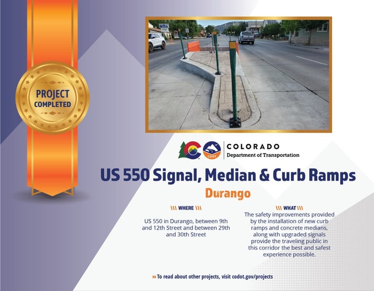 US 550 Curb Ramps Completion Graphic