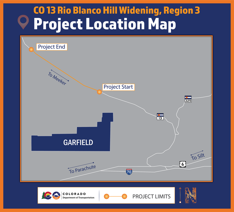 CO 13 Rio Blanco Hill Widening Project Location Map