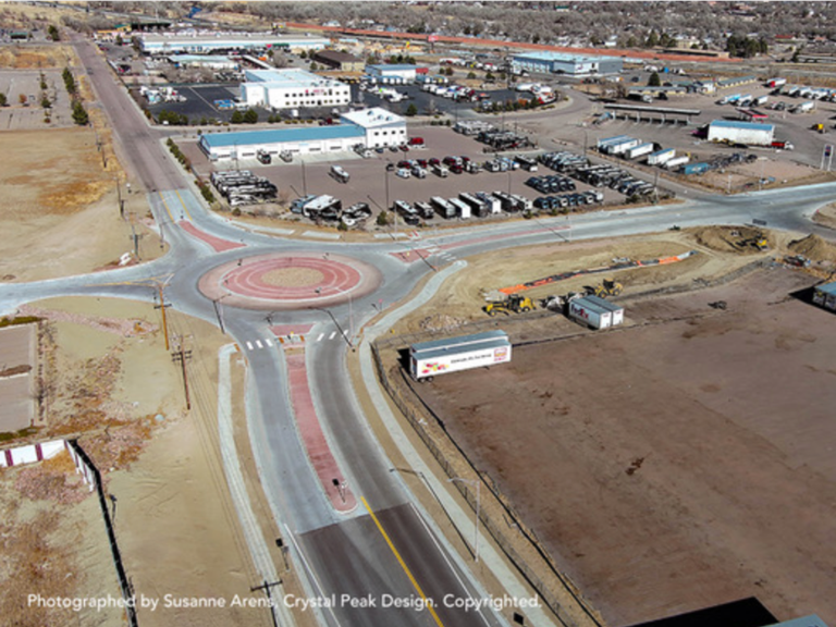 Charter Oak Ranch Road newly constructed roundabout