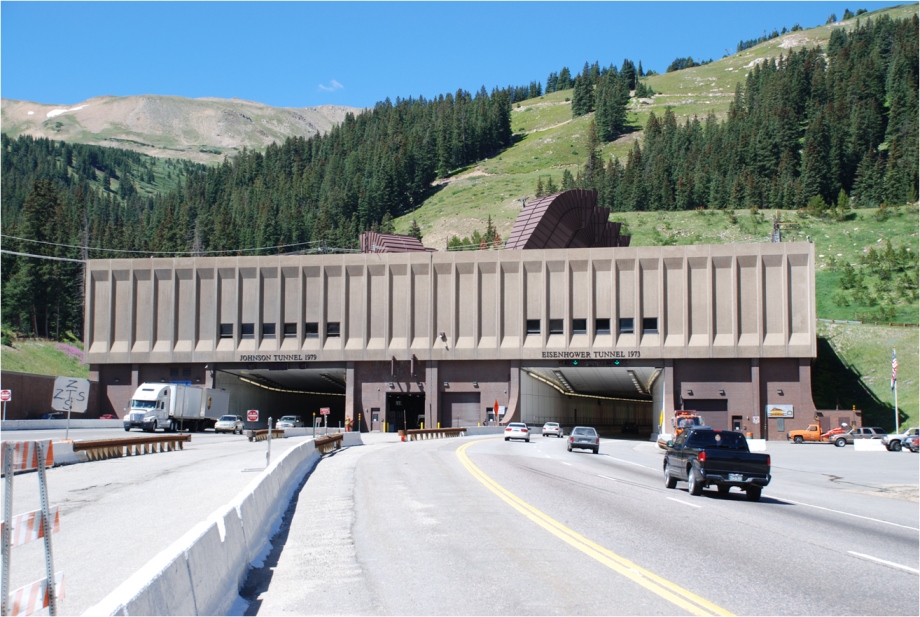 Driving west into the Eisenhower Johnson Memorial Tunnel
